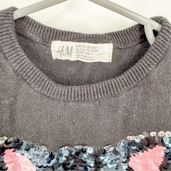 H&M Black Sequin Sweater with Tulle Hem - Picture 2 of 4